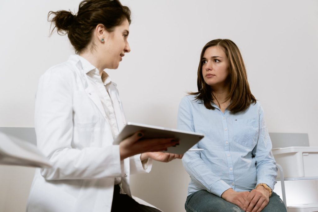 woman in a dental checkup